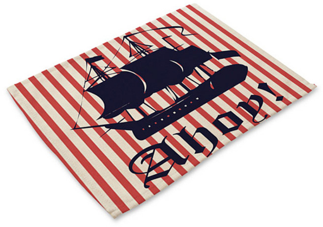 핑크망고 선박요트 식탁매트, D, 42 x 32 cm