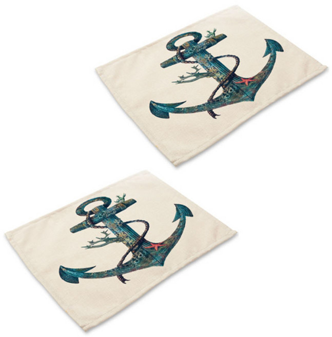 핑크망고 선박요트 식탁매트 2p, I, 42 x 32 cm