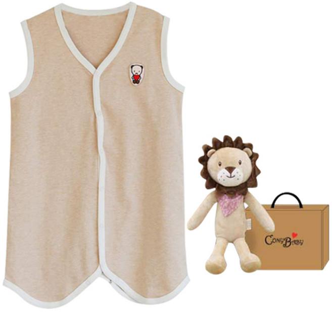 코니베이비 오가닉 사계절 수면조끼 + 내친구사자차차 60 애착인형 랜덤 발송 + 선물박스