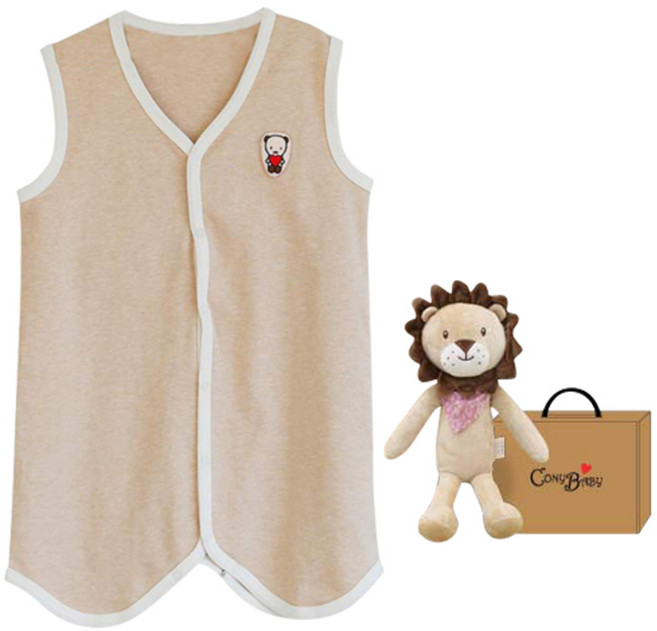 코니베이비 오가닉 사계절 수면조끼 + 아기사자차차 40 애착인형 랜덤 발송 + 선물박스