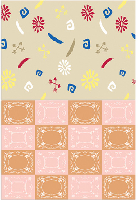 로엠디자인 실리콘 식탁매트 패턴1 + 패턴3, 혼합 색상, 385 x 285 mm, 1개