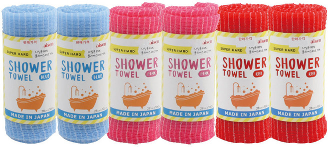 아이센 샤워타올슈퍼하드 29000-2, 6개