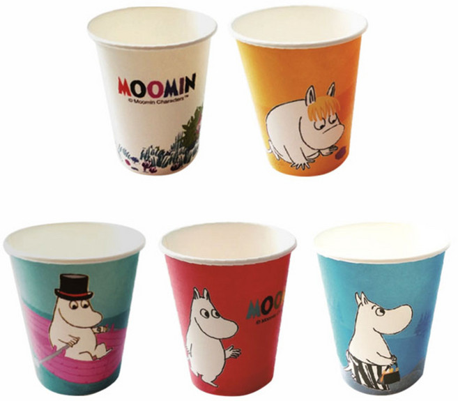 무민 5종 컬러 종이컵 270ml, 50개입, 1개