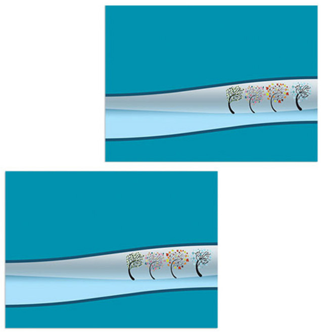 로엠디자인 실리콘 식탁매트 춤추는 나무 2p, 혼합 색상, 385 x 285 mm