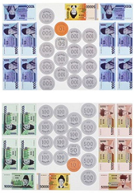 맘스보드 플레이하우스 화폐놀이 자석퍼즐, 1세트, 56피스