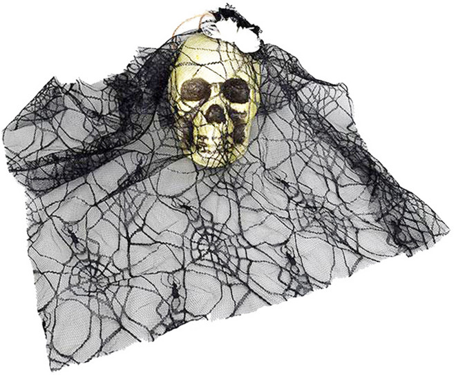 파티팡 플라워 스컬 행잉 데코, 블랙 외, 1개