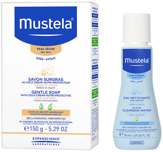 무스텔라 젠틀 솝 위드 콜드 크림 150g + 노-린스 클렌징 워터 50ml 세트, 1세트