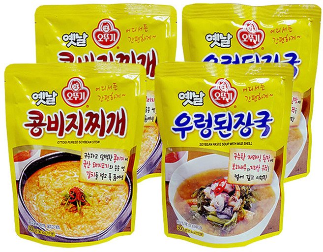 오뚜기옛날 우렁된장국 300 g x 2p + 콩비지찌개 300 g x 2p, 2종, 1세트, 300g