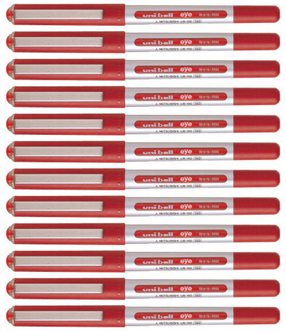 미쯔비시 유니볼 수성펜 UB-150 0.5mm, 레드, 12개입
