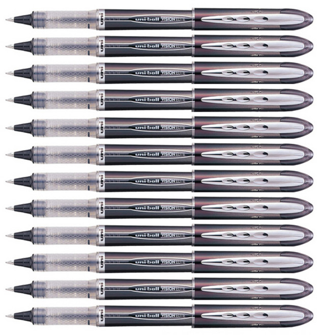 미쯔비시 유니볼 수성펜 UB-205 0.5mm, 블랙, 12개입