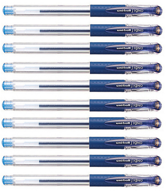 시그노 유니볼 UM-151 펜 0.38mm, 블루블랙, 10개