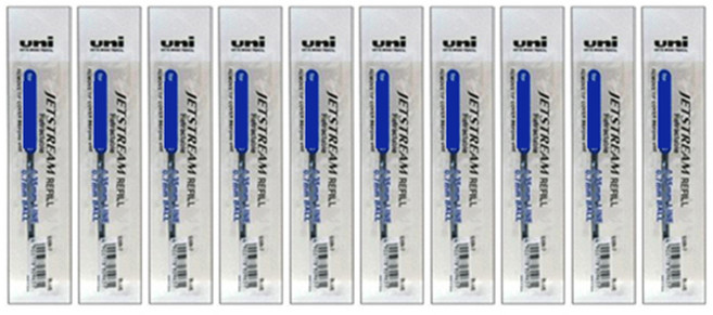 유니 제트스트림 전용 리필심 0.7mm SXR-7, 블루, 10개