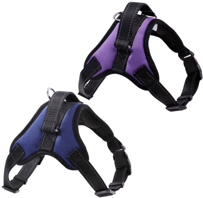 저스틴앤클로이 PET 강아지 견인 사계절 대형 하네스 바이올렛 + 블루, 1세트