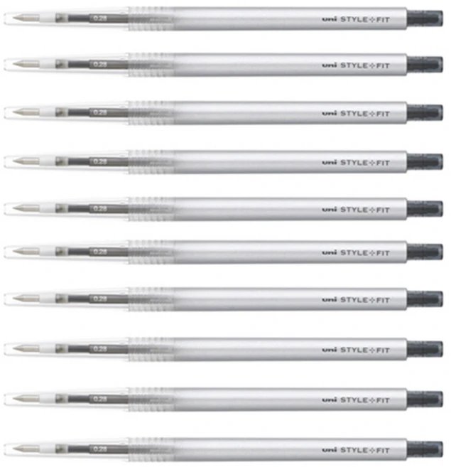 유니볼 미쯔비시 스타일핏트 단색펜 0.28mm UMN-139, 블랙, 10개 - 쿠팡