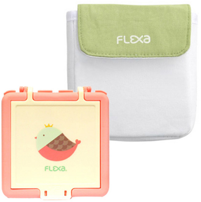 플렉사 치즈 컷팅 케이스 핑크 버드 + 아이스 파우치 세트, 1개