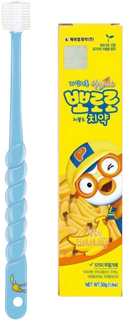 STB 민들레종 360도 칫솔 유아용 + 뽀로로 바나나치약 50g, 블루, 1세트