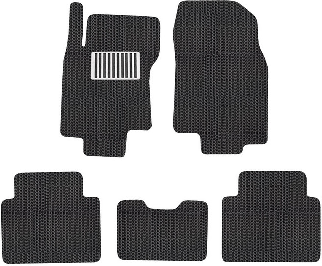 더존 벌집 일반형 카매트+레이싱 발판패드, 르노 QM6, 블랙