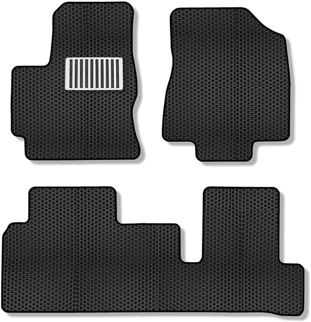 더존 벌집 카매트 일반형 + 레이싱 발판패드 세트, 기아 레이, 블랙