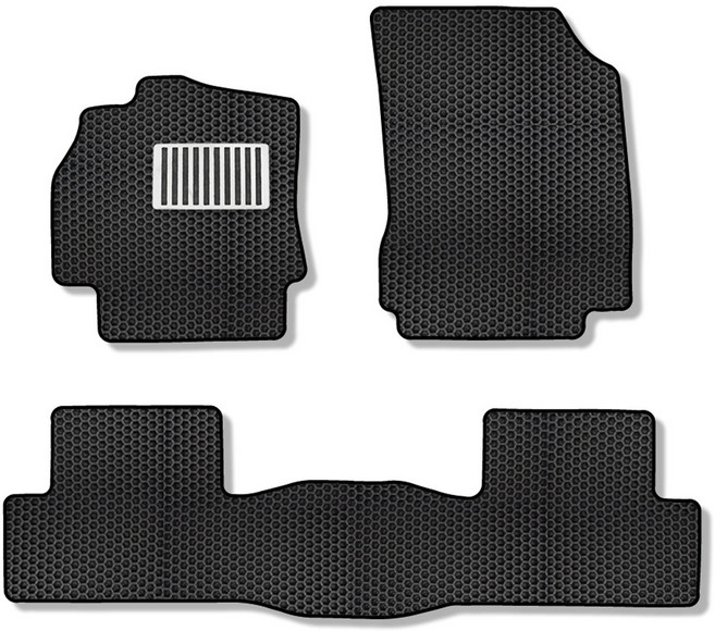 더존 벌집 카매트 일반형+레이싱 발판패드 3P, 르노 뉴SM3 (2009년 7월 ~ 2013년 9월)(뒷좌석일체형), 블랙