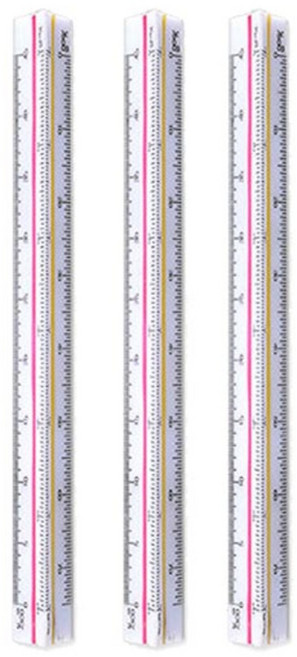 블루마토 삼각스케일자 15cm, 3개, 혼합 색상