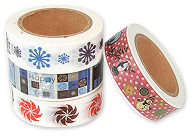 블루마토 종이테이프 크리스마스B 15mm x 10m, 랜덤 발송, 4개입