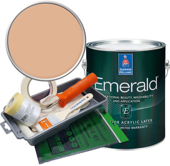 셔윈윌리암스 에메랄드 페인트 세트, SW6352 Soft Apricot, 1L, 1개