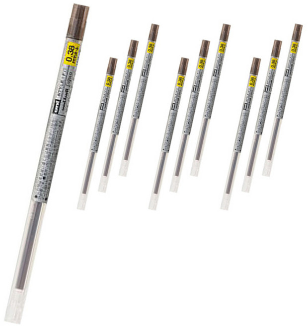 스타일핏 유니볼 시그노 젤잉크 리필심 UMR-109 0.38mm, 브라운블랙, 10개