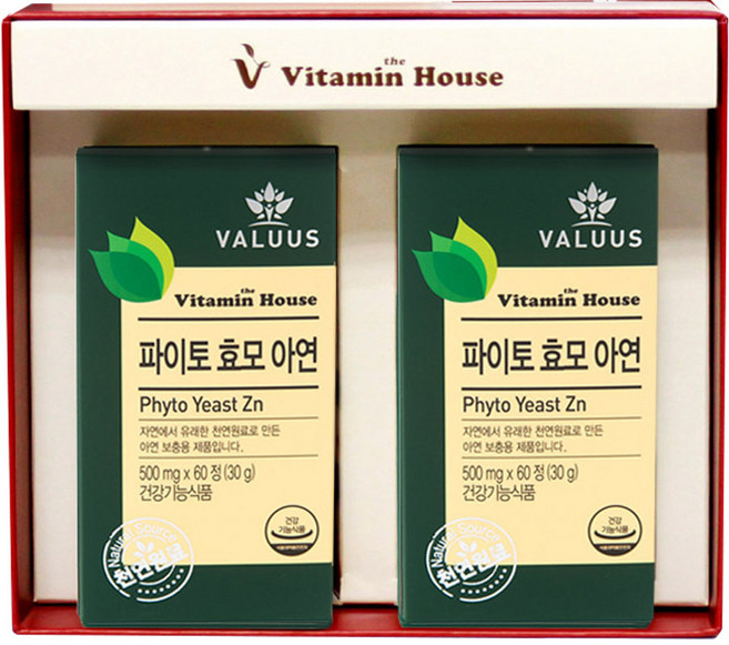 비타민하우스 파이토 효모 아연, 120정, 1박스