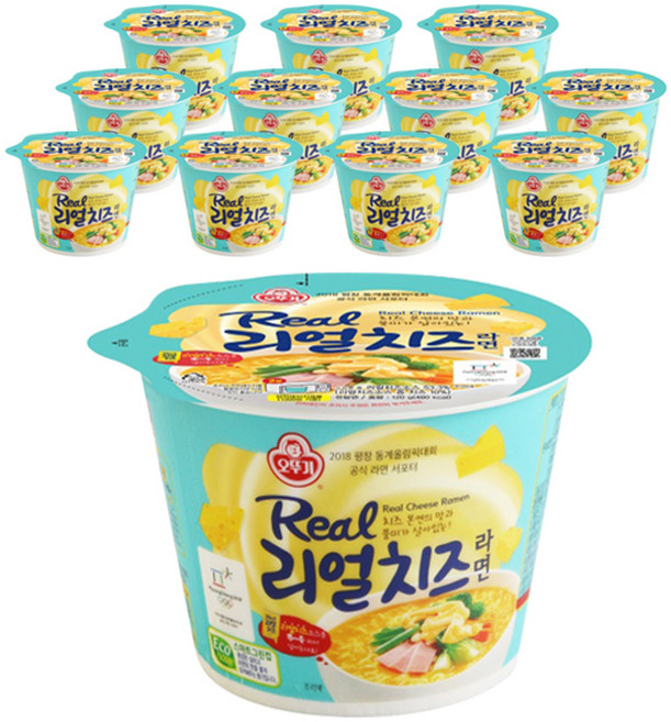 오뚜기 리얼치즈라면 용기 120g, 12개