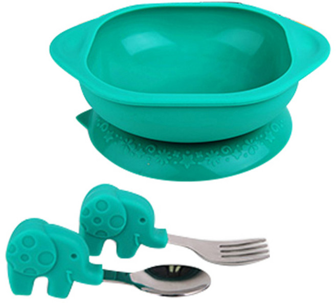 마커스앤마커스 유아 토들러 식기세트, 그린코끼리 올리, 1세트