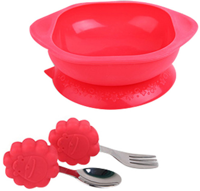 마커스앤마커스 유아 토들러 식기세트, 레드사자 마커스, 1세트