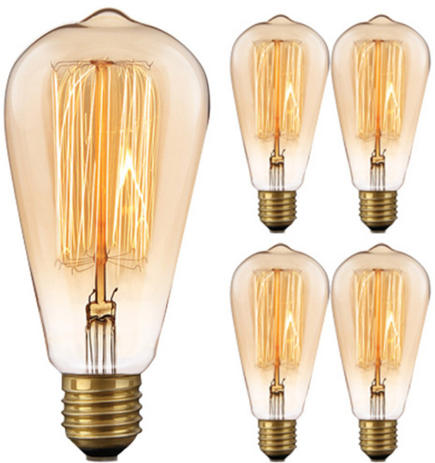 씨티오 엔틱램프 필라멘트 ST64 65W YG-DP12-65NC 5p, 전구색, 1개