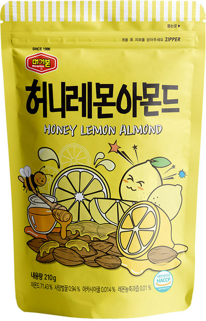 머거본 허니 레몬 아몬드, 210g, 1개