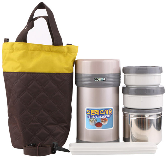 코스모스 보온 따끈 큰도시락 1.8L 세트, 혼합색상, 1세트