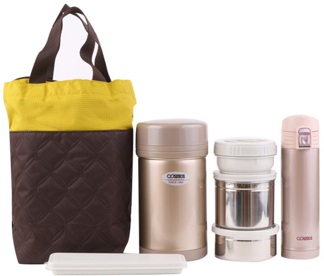 코스모스 보온 따끈도시락 세트 1.0L + 보온병 300ml, 혼합색상, 1세트