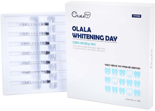 오랄라 화이트닝 데이 자가 치아미백제, 1g, 7개