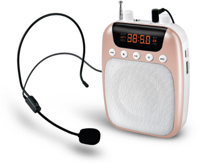 컴스 휴대용 유선 마이크 앰프, WW501, 핑크, 1개