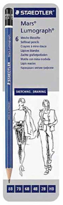 스테들러 마스 루모그라프 연필 6본 세트 100G6, 혼합 색상, 6개