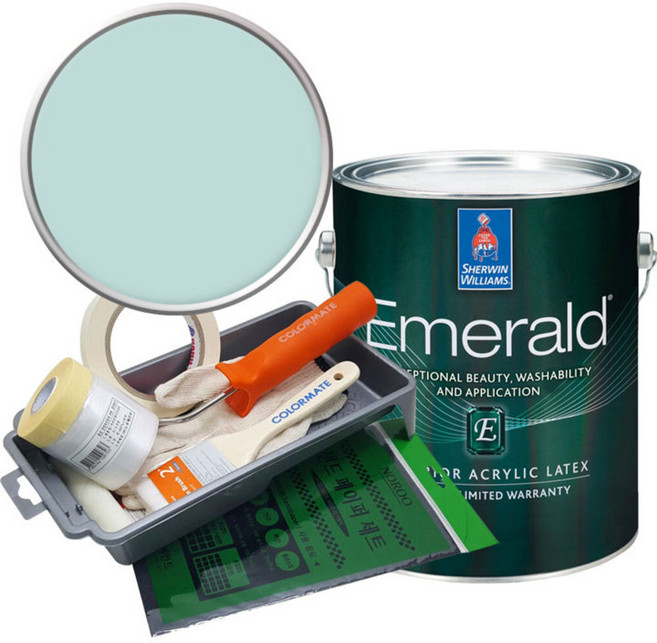 셔윈윌리암스 에메랄드 페인트 세트, SW6484 Meander Blue, 1L, 1개