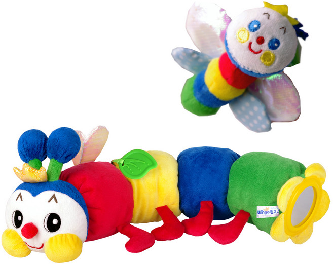 꿈나라 국민 애벌레 애착인형 + 손목 딸랑이, 윙고, 1개