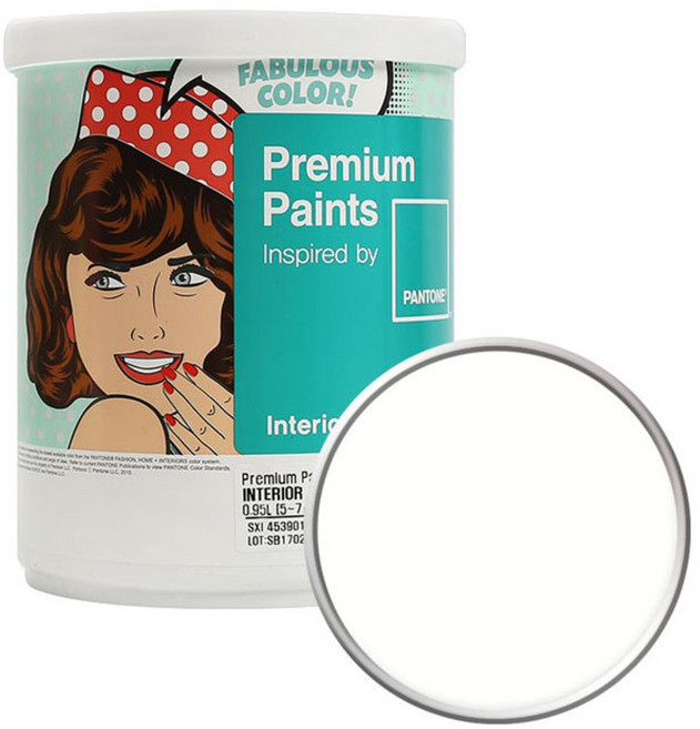 PANTONE 실내벽면 무광 페인트, SNOWWHITE, 1L, 1개