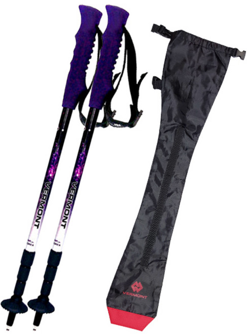버먼트 디바 경량 4단 등산스틱 2p + 시코 스틱 파우치, 스틱(혼합 색상), 파우치(블랙), 1개