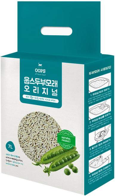 웁스 고양이 모래, 7L, 1개, 오리지널향
