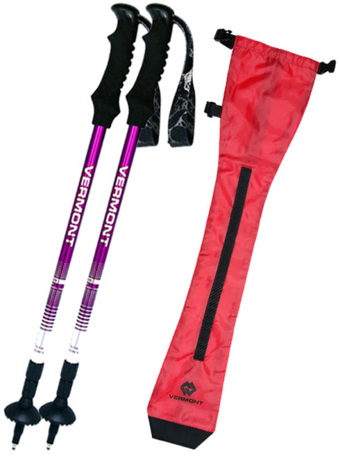 버먼트 토누스 3단 등산스틱 2p + 시코 스틱 파우치, 스틱(퍼플), 파우치(레드), 1개