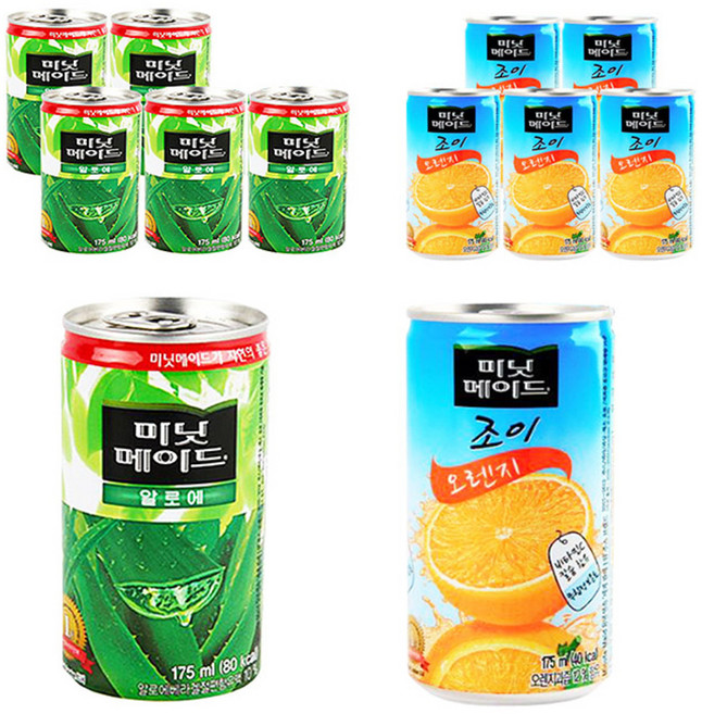 미닛메이드 음료 알로에 175ml x 6p + 조이 오렌지 175ml x 6p, 1세트