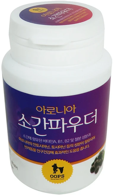 웁스 강아지 아로니아 소간 파우더 영양제, 50g, 눈물개선/눈건강, 1개 - 쿠팡