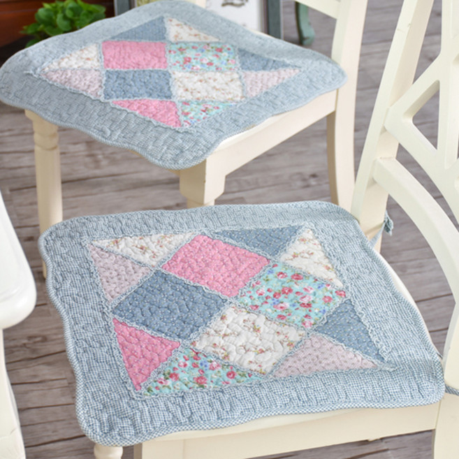 블럭마트 플라워 천 쿠션커버 방석 2p