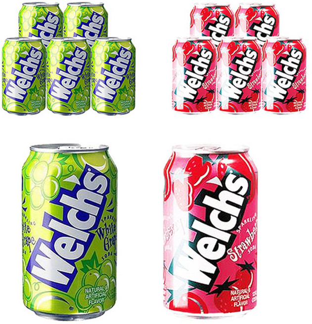 웰치스 청포도 355ml x 6p + 딸기 355ml x 6p, 1세트