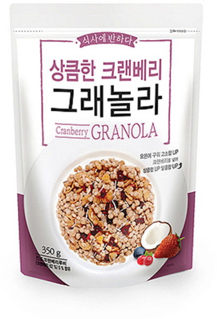 엄마사랑 식사에 반하다 상큼한 크랜베리 그래놀라 시리얼, 350g, 1개
