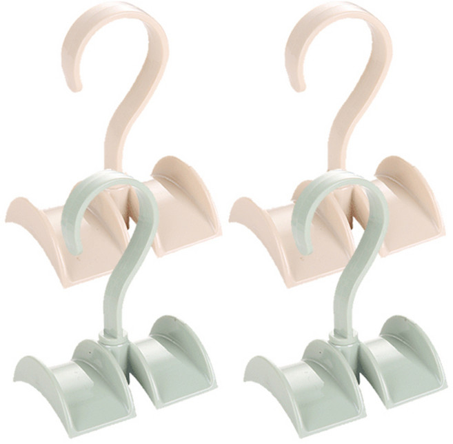 리버그린 회전식 다용도 가방정리걸이, 아이보리 + 그린, 4개